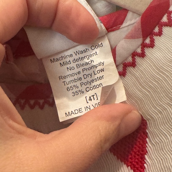 Gingham Valentine Smocked Heart Long Sleeve Bishop Dress - Picture 5 of 6